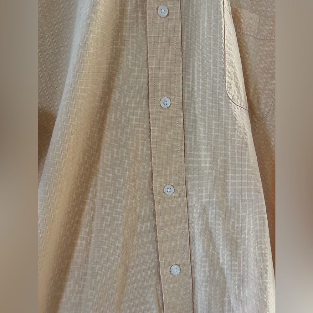 Eddie Bauer Light Yellow Short Sleeve Cotton Dress Shirt Men’s XL - Picture 6 of 14